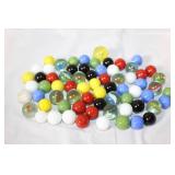 Large Assorted Collection of Vintage and Modern Glass Marbles in Jars and Bag