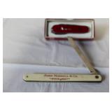 Collection of 3 Pocket Knives - Victorinox Swiss Army Camping, John Morrell & Co., Hopalong Cassidy