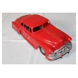Vintage Red Toy Car with Metal Base
