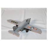 Vintage Tin USAF Toy Airplane with Military Markings