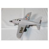 Vintage Tin USAF Toy Airplane with Military Markings
