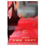 Vintage Japanese Tin Litho Fire Truck Toy with Ladder