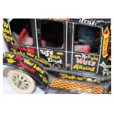 Vintage Tin Wind-Up Old Jalopy Toy Car with Comic Graphics