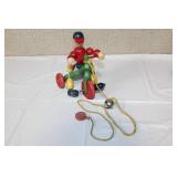 Vintage Tricycle Tom Wooden Pull Toy with Original Box