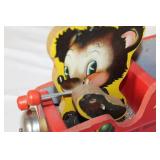 Vintage Fisher Price Teddy Trucker Pull Toy Bruin 711