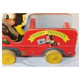 Vintage Fisher Price Teddy Trucker Pull Toy Bruin 711