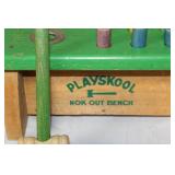 Vintage Playskool Nok Out Bench Wooden Toy with Mallet