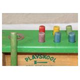 Vintage Playskool Nok Out Bench Wooden Toy with Mallet