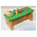 Vintage Playskool Nok Out Bench Wooden Toy with Mallet