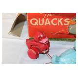 Vintage KamKap The Quacks Wooden Duck Pull Toy Set with Original Box