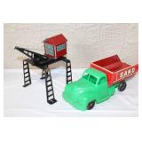 Vintage MAR Toy Crane and Sand Dump Truck Set