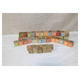 Lot of Vintage Wooden Alphabet Blocks