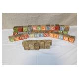 Lot of Vintage Wooden Alphabet Blocks