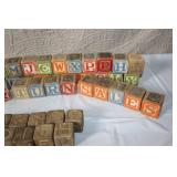 Lot of Vintage Wooden Alphabet Blocks