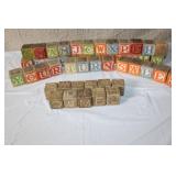 Lot of Vintage Wooden Alphabet Blocks