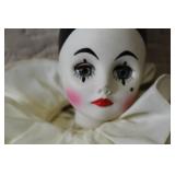 Collection of 8 Clown Figurines and Porcelain Doll