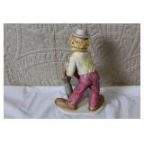 Collection of 8 Clown Figurines and Porcelain Doll