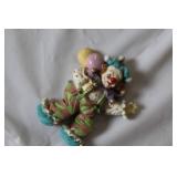 Collection of 8 Clown Figurines and Porcelain Doll