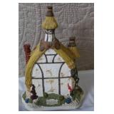 Collection of Ceramic Figurines and Father Time Little Cottage Clock