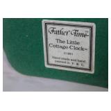 Collection of Ceramic Figurines and Father Time Little Cottage Clock