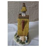 Collection of Ceramic Figurines and Father Time Little Cottage Clock