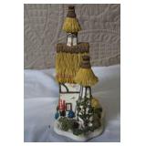 Collection of Ceramic Figurines and Father Time Little Cottage Clock