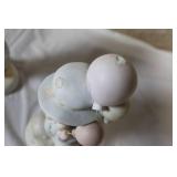 Collection of Ceramic Figurines and Father Time Little Cottage Clock