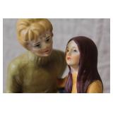 Collection of Ceramic Figurines and Father Time Little Cottage Clock