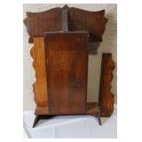 Antique Ornate Wooden Mantel Clock with Key and Detached Decorative Panel