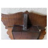 Antique Ornate Wooden Mantel Clock with Key and Detached Decorative Panel