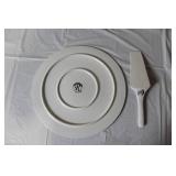 Christmas Holiday Tableware Set with Tree Plate, Cake Server, Mugs, and Candle Holder