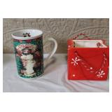 Christmas Holiday Tableware Set with Tree Plate, Cake Server, Mugs, and Candle Holder