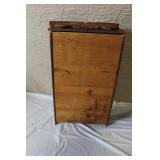 Vintage Dollhouse Wooden Hutch with Miniature Kitchenware and Dishes