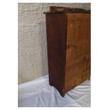 Vintage Dollhouse Wooden Hutch with Miniature Kitchenware and Dishes
