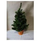 Holiday Decor Set with 3 Ft Lighted Tree, Wreath with Pink Ornaments, and Lighted Star Topper