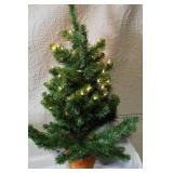 Holiday Decor Set with 3 Ft Lighted Tree, Wreath with Pink Ornaments, and Lighted Star Topper