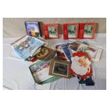 Holiday Decor Set with 3 Ft Lighted Tree, Wreath with Pink Ornaments, and Lighted Star Topper