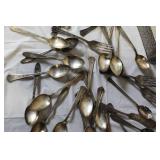 Vintage Mixed Flatware Lot - Spoons, Forks, Knives, Various Patterns