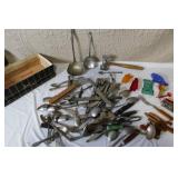 Vintage Mixed Flatware Lot - Spoons, Forks, Knives, Various Patterns