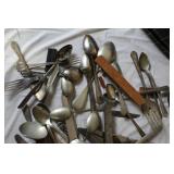 Vintage Mixed Flatware Lot - Spoons, Forks, Knives, Various Patterns