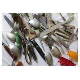Vintage Mixed Flatware Lot - Spoons, Forks, Knives, Various Patterns