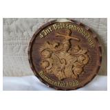 Collection of Vintage Ashtrays, Musical Plaque, and Decorative Wall Plaque
