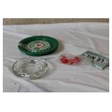Collection of Vintage Ashtrays, Musical Plaque, and Decorative Wall Plaque