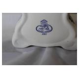 Collection of 3 Miniature Clocks - Bulova Grandfather, Crystal, Delft Porcelain