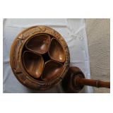 Collection of Hand Carved Wooden Tableware and Decor