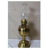 Collection of Vintage Oil Lamps and Parts Mixed Glass Brass Colored