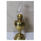 Collection of Vintage Oil Lamps and Parts Mixed Glass Brass Colored