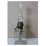 Collection of Vintage Oil Lamps and Parts Mixed Glass Brass Colored