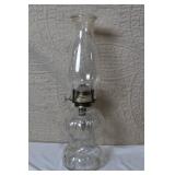 Collection of Vintage Oil Lamps and Parts Mixed Glass Brass Colored