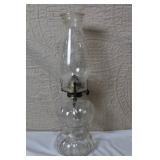 Collection of Vintage Oil Lamps and Parts Mixed Glass Brass Colored